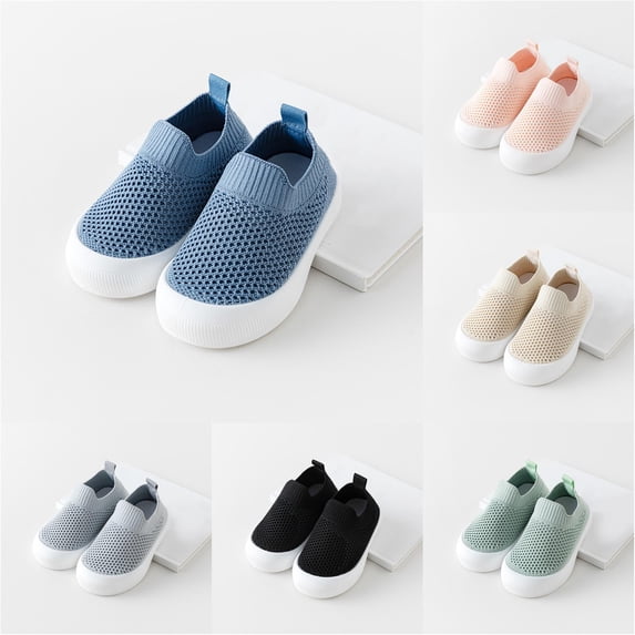 VOUZZA Infant Sock Shoes Soft Rubber Sole Non-Slip Winter Knit Mesh Upper Breathable Slip on First Walker Sneakers