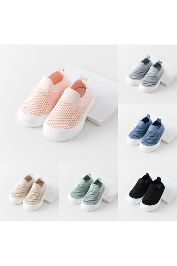 Infant Sock Shoes Soft Rubber Sole Non-Slip Winter Knit Mesh Upper Breathable Slip on First Walker Sneakers