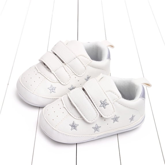VOUZZA Toddler First Walking Shoes, Flat Lightweight Sneakers with Double Hook and Loop Straps, Comfortable Athletic Training Shoes