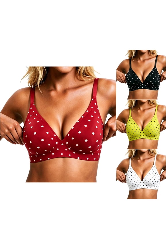 Invisible Bra Womens Thin Wire Free Jelly Gel Support Polka Dot Smooth Seamless Comfort Bra