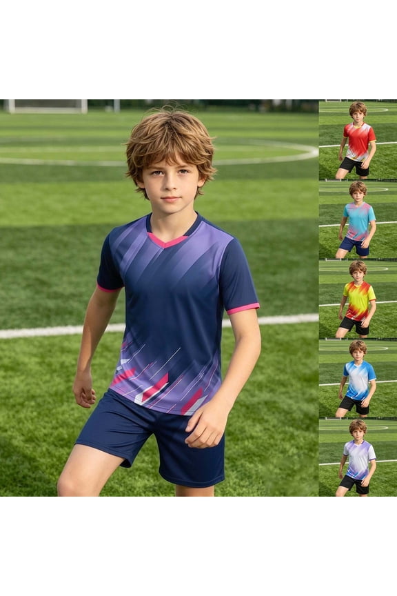 Kids Athletic Training Set Student Sportswear Team Uniform for Soccer Basketball Performance Suit Clothing