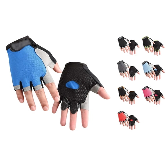 VOUZZA Kids Bike Gloves Toddler Half Finger Fingerless Workout Gloves Non Gel Bike Motorcycle Skateboard Protective Mittens