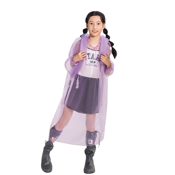 VOUZZA Kids Disposable Rain Poncho Portable Waterproof Rain Gear Hooded Pack Children Rainwear Emergency Travel Fishing Camping Hiking Coats Outdoor