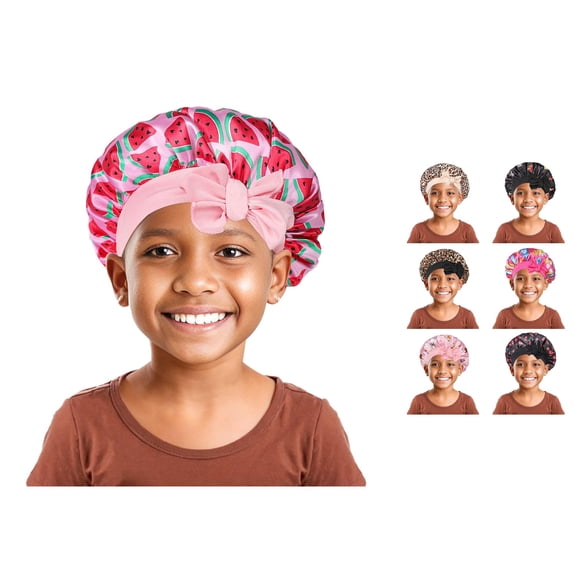 VOUZZA Kids Girls Bonnets Silk Bonnet Child Satin Bonnet Sleeping Baby Toddler Tie Bonnet Sleep Cap Night Hair Elastic Cap