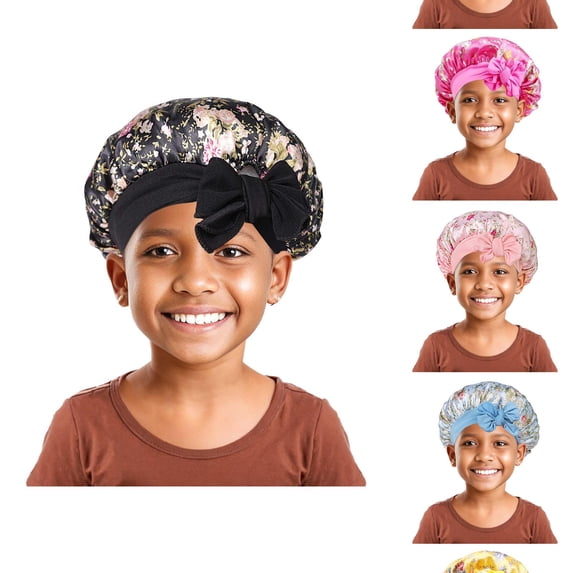 VOUZZA Kids Girls Bonnets Silk Bonnet Child Satin Bonnet Sleeping Baby Toddler Tie Bonnet Sleep Cap Soft Nighttime Hair Cap
