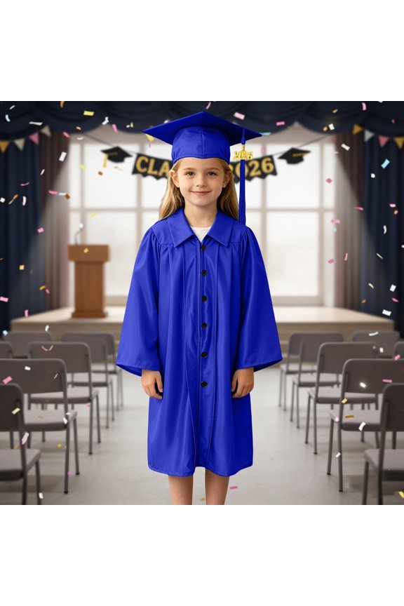 Kids Graduation Dress Set Academic Cap and Gown Suit for Preschool Kindergarten Ceremony Performance Outfit