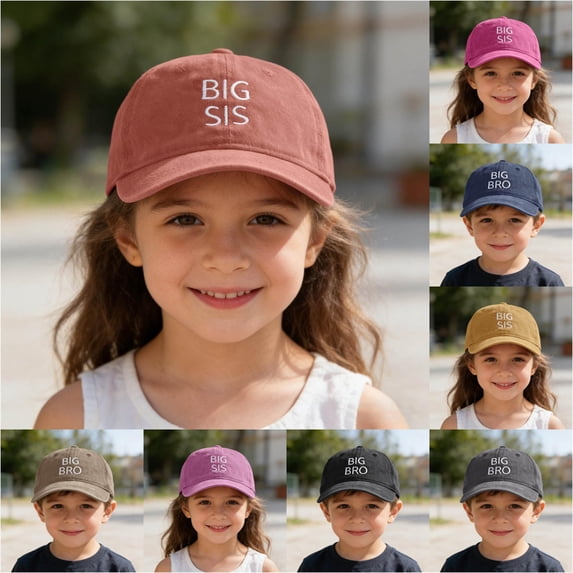 VOUZZA Kids Letter Embroidered Baseball Cap All Season Cotton Washed Adjustable Sun Visor Outdoor Trucker Hat 1-8 Years