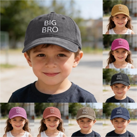 VOUZZA Kids Letter Embroidered Baseball Cap All Season Cotton Washed Adjustable Sun Visor Outdoor Trucker Hat 1-8 Years