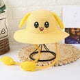 thumbnail image 1 of VOUZZA Kids Magic Moving Ears Straw Hat Cute Cartoon Rabbit Air Pump Squeeze Ear Flaps Pop Up Wide Brim Summer Beach Sun Protection Cap, 1 of 3