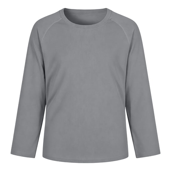VOUZZA Kids Mesh Long Sleeve Shirts Boys Girls Breathable Solid Color Crewneck Athletic T-Shirts Active Tops
