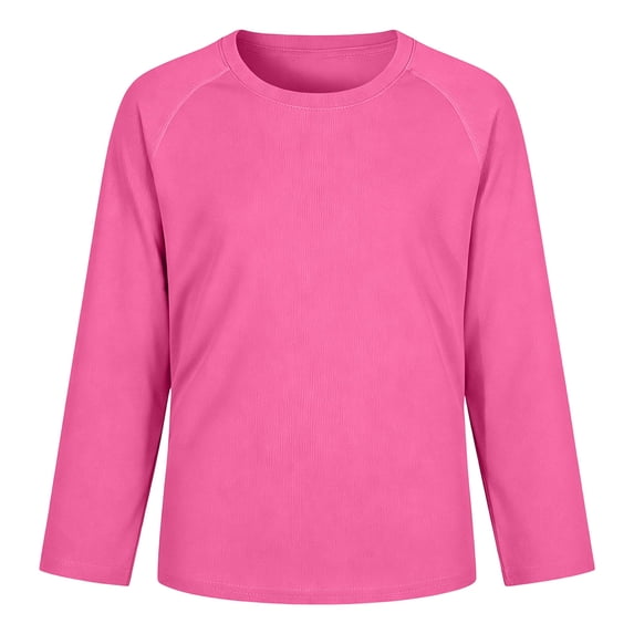 VOUZZA Kids Mesh Long Sleeve Shirts Boys Girls Breathable Solid Color Crewneck Athletic T-Shirts Active Tops