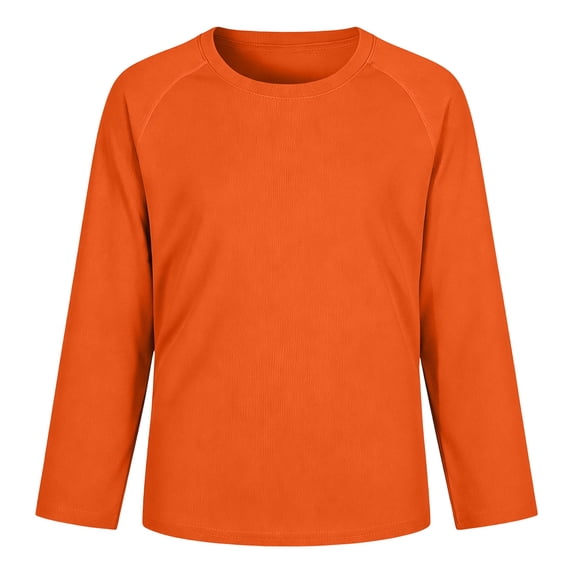 VOUZZA Kids Mesh Long Sleeve Shirts Boys Girls Breathable Solid Color Crewneck Athletic T-Shirts Active Tops