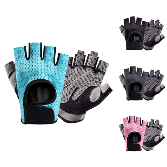VOUZZA Kids Outdoor Cycling Gloves Half Finger Breathable Non Slip Sports Mittens For Boys Girls Biking Skating Bicycling Accessories