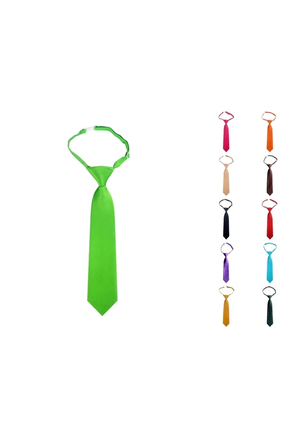 Kids Preppy Style Necktie Easy-on Uniform Tie for Boys JK Style Adjustable Neckwear Children Graduation Ties Collared