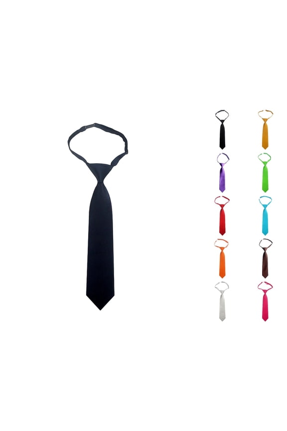 Kids Preppy Style Necktie Easy-on Uniform Tie for Boys JK Style Adjustable Neckwear Children Graduation Ties Collared
