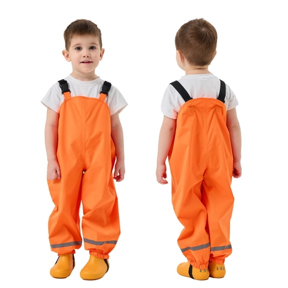 VOUZZA Kids Waterproof Waders with Boots Toddler Rain Bibs for Muddy Play Children One-Piece Fishing Suit for Beach & Puddle Water Play Gear
