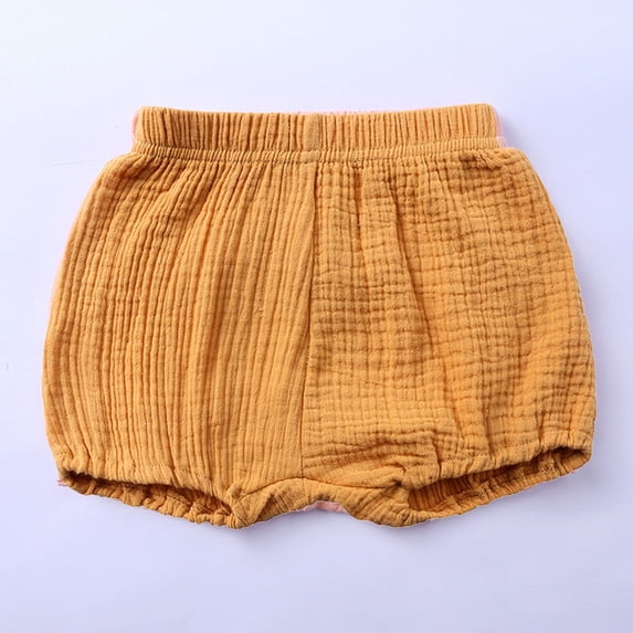 VOUZZA Baby Shorts Solid Color Soft Cotton Elastic Waist PP Diaper Cover Shorts Lounge Bloomers Bottoms for Boys Girls