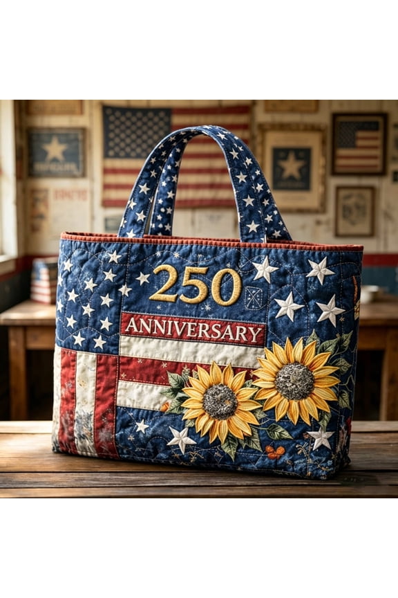Oxford Tote Bag 4th of July Patriotic USA Flag Print Lightweight Shoulder Travel Beach Purse