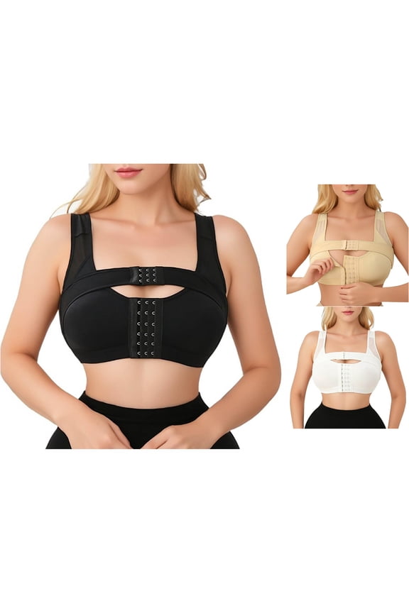 Post Surgery Bra Multi Row Hooks Compression Vest Front Closure Bra Back Support Brassiere