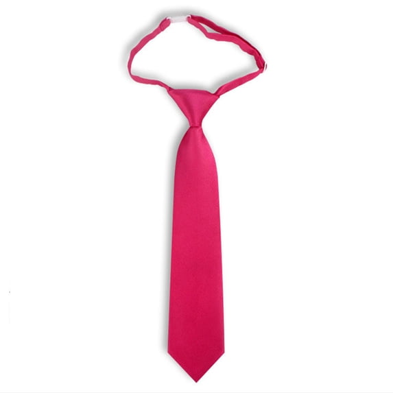 VOUZZA Pre-Tied Kids Tie, Adjustable Solid Color Lazy Pull Necktie, School Uniform Neckwear for Toddler Boys Girls JK Style, One Size