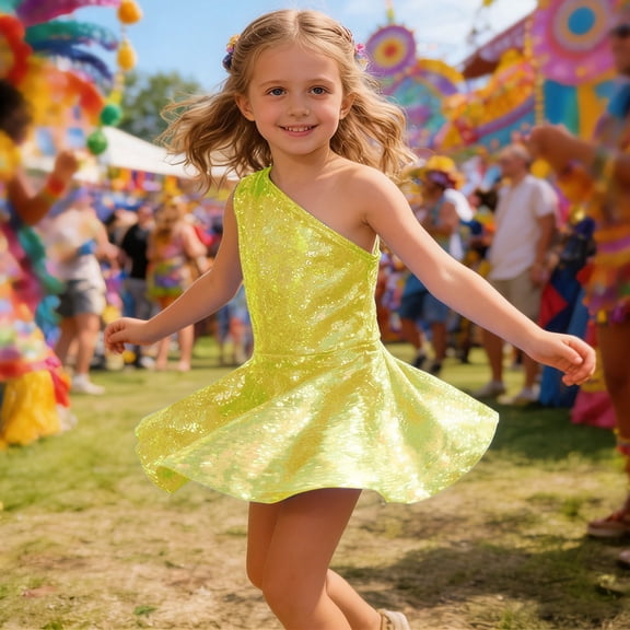 VOUZZA Sequin Off-Shoulder Dress for Girls, Sparkly Tulle Mesh Formal Party Pageant A-Line Princess Birthday Gown