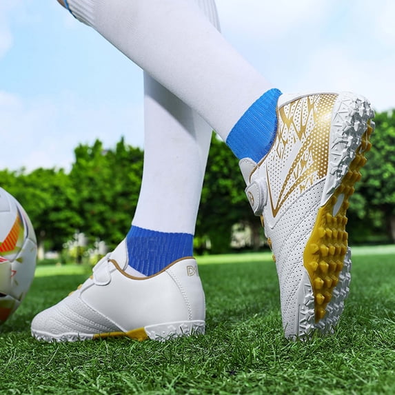 VOUZZA Soccer Cleats for Boys, Low Top Hook and Loop Athletic Training Football Shoes Turf Detachable Studs Sneakers
