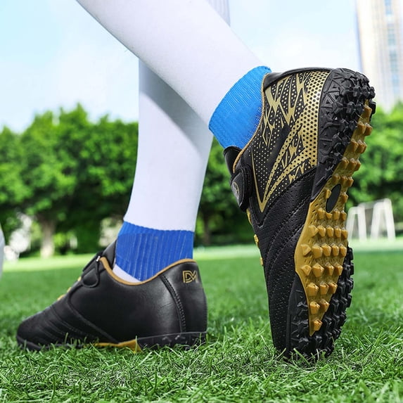 VOUZZA Soccer Cleats for Boys, Low Top Hook and Loop Athletic Training Football Shoes Turf Detachable Studs Sneakers