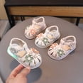 thumbnail image 1 of VOUZZA Toddler Girls Light-Up Sandals, Flower Accented Closed Toe LED Walking Shoes, Soft Cushioned Dress Sandals 1-2Y, 1 of 4
