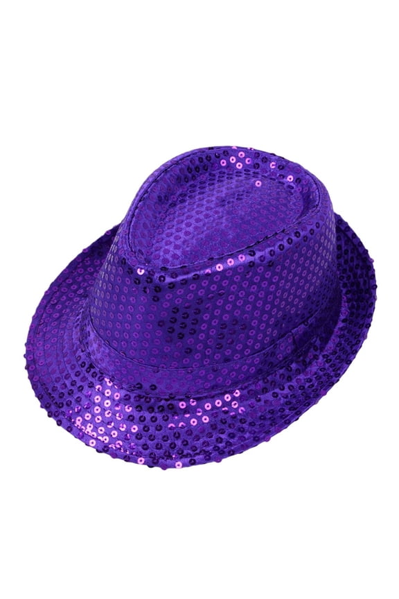 Top Hat for Kids, Sequin Glitter Fedora Cap for Stage Performance Magic Show, Dance Accessory for Boys Girls