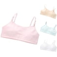 thumbnail image 1 of VOUZZA Training Bra Kids Girls Solid Adjustable Straps Bralettes Wire Free Soft Stretchy Crop Tops Daily Wear Seamless Underwear Bras, 1 of 6