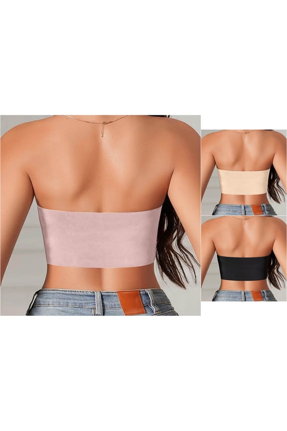Womens Bra Front Buckle Strapless Anti Seamless Breathable Invisible Bandeau Bralette
