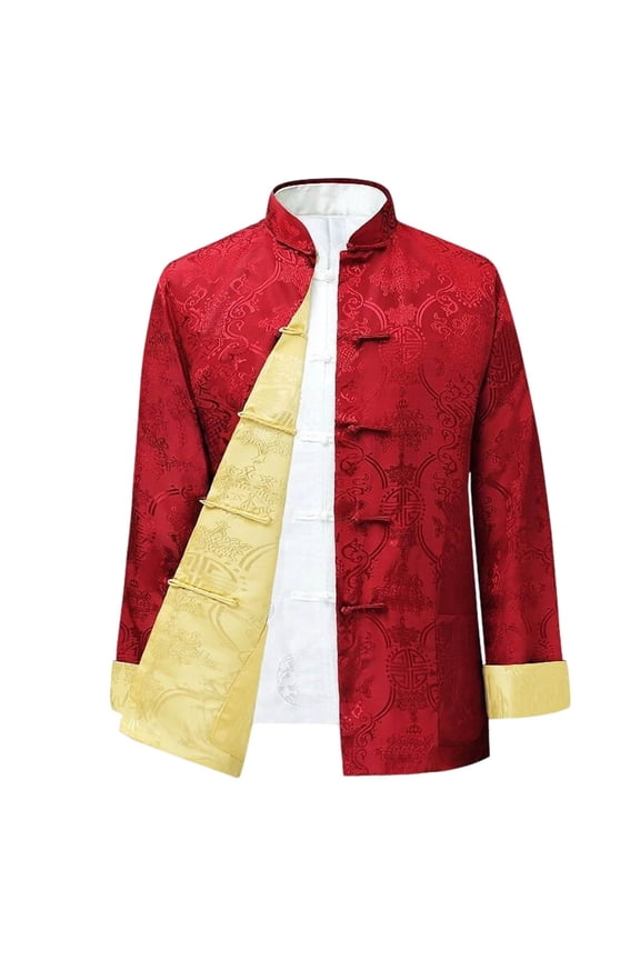 Womens Chinese Style Reversible Jacket Middle-Aged Elderly Fleece Lined Warm Coat Traditional Embroidered Winter Outerwear