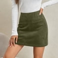 VOUZZA Womens Faux Suede Mini Skirt High Waist A Line Short Skirt Back ...