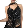 thumbnail image 1 of VOUZZA Womens Polka Dot Tank Top Cami Slim Fit Backless Sweet Spicy Basic Tops, 1 of 5
