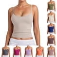 thumbnail image 1 of VOUZZA Womens Tank Top Summer Adjustable Spaghetti Strap Crewneck Sleeveless Basic Layering Cami, 1 of 6