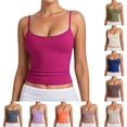 thumbnail image 1 of VOUZZA Womens Tank Top Summer Adjustable Spaghetti Strap Crewneck Sleeveless Basic Layering Cami, 1 of 6