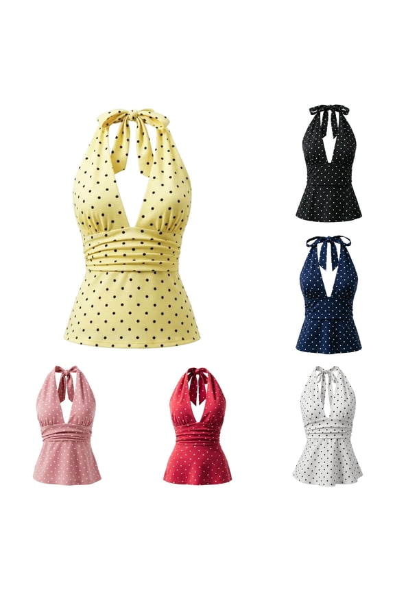 Womens Tank Top Y2K Halter Neck Backless Ruched Crop Cami Top Slim Fit Summer Camisole