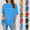 thumbnail image 1 of VOUZZA Womens Washed Vintage Oversized T-Shirt Baggy Workout Tops Short Sleeve Crewneck Streetwear Boyfriend Tee Retro Distressed Graphic Shirt, 1 of 4