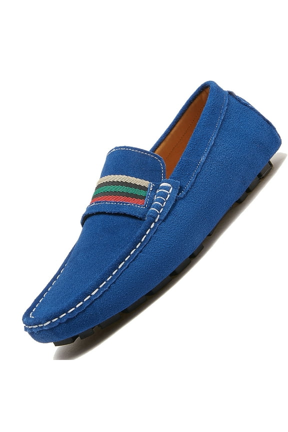 Men's Penny Loafers Moccasin Driving Shoes Slip on Flats Boat Shoes Male Genuine Suede Leather Loafer