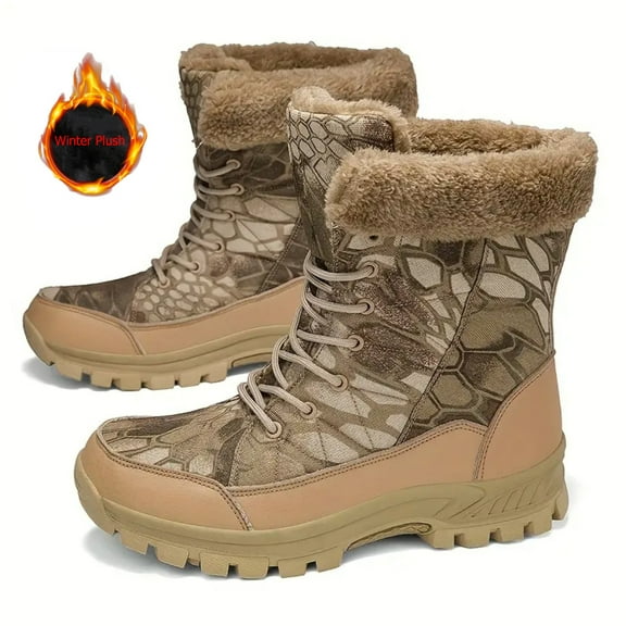 VOVORY Men's Snow Boots Insulated Waterproof Warm Hiking Winter Boots for Outdoor