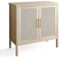 VOWNER Rattan Storage Cabinet, Buffet Cabinet Sideboard with Rattan Decorated Doors, Cupboard for Hallway, Entry, Living Room, 31.5" W x 15.75" D x 31.5" H (Wood Color)