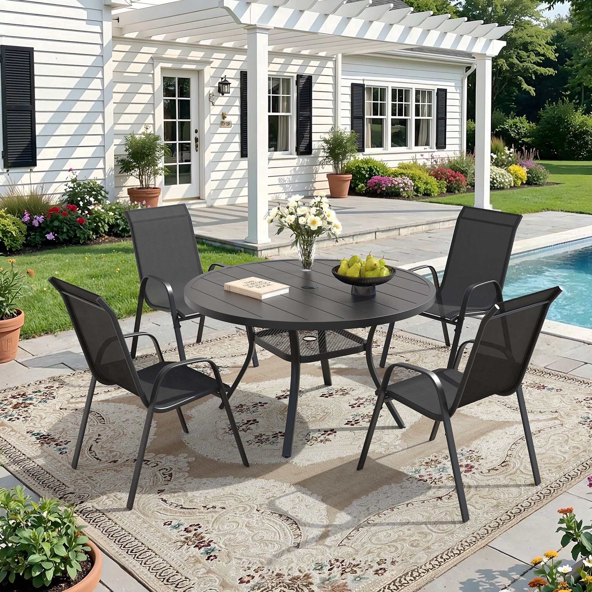 aluminum frame patio table umbrella SAFAVIEH Outdoor Patio Furniture Buti 9 ft Umbrella, Crank Lift Shade with Aluminum Frame
