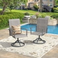 thumbnail image 1 of VOXBIN Outdoor Dining Chairs Set of 2, All Weather Patio Swivel Chairs with Metal Rocking Frame for Lawn Garden Backyard Deck,Grey, 1 of 6