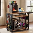 thumbnail image 1 of VOXIVEE 3D Printer Stand with Filament Storage Workbench, Large 3-Tier 3D Printer Table with Power Outlet & Leveling Casters, Heavy Duty Rolling Printer Desk with Pegboard for Workshop/Office/Studio, 1 of 9