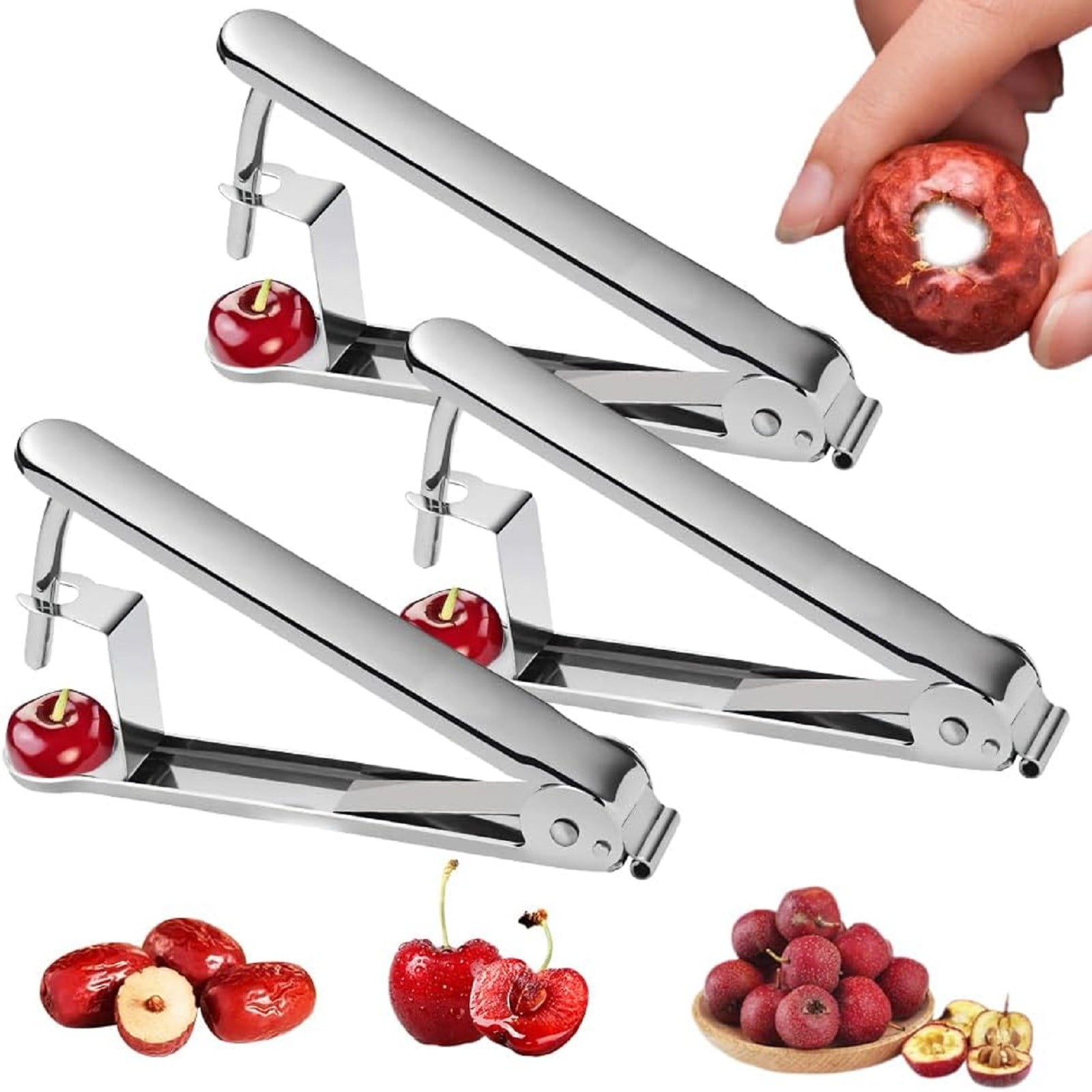 5-Pack Stainless Steel Cherry Pitter Tool - Cherry & Red Date Seed Remover, Dishwasher Safe