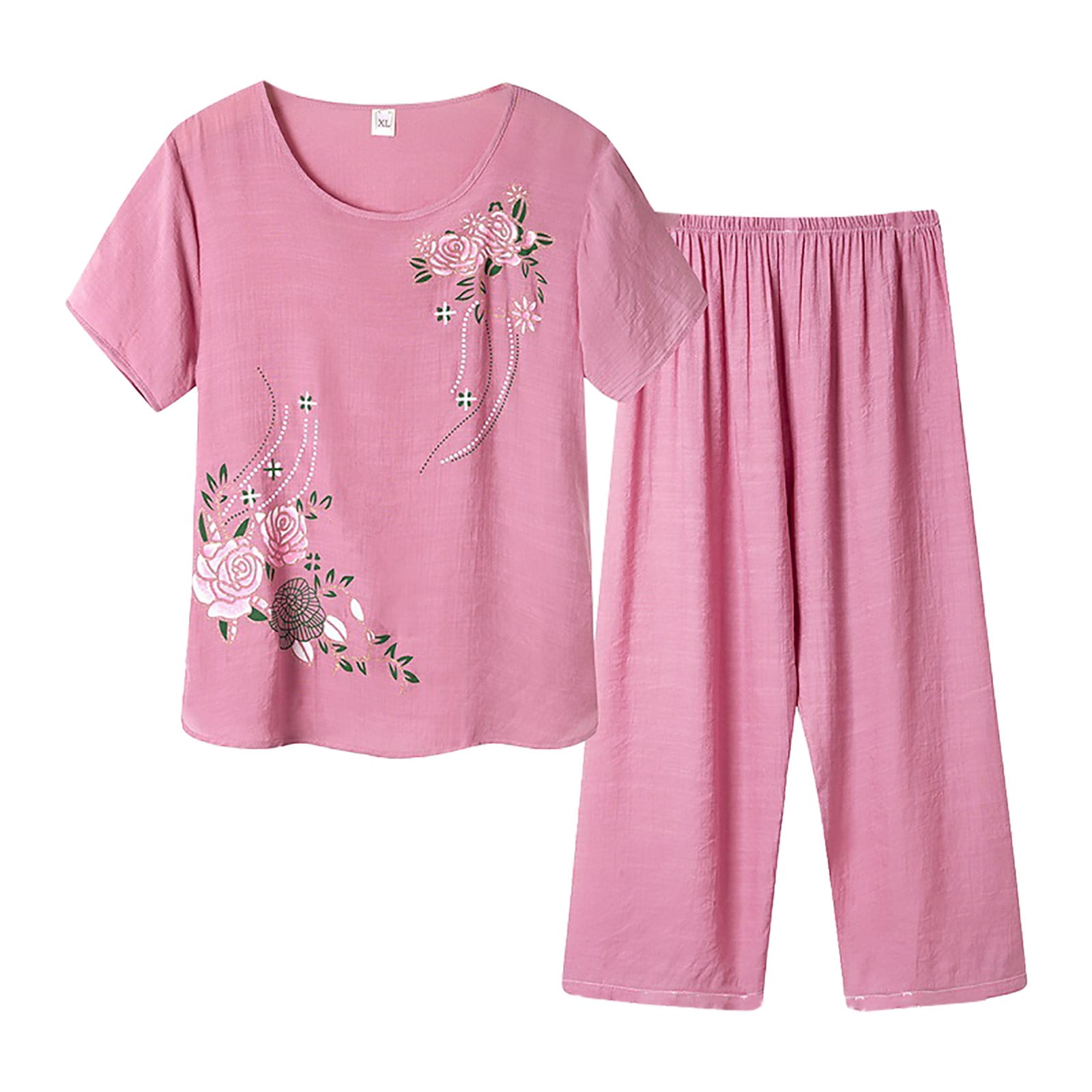 CATHY Women's Summer Two-Piece Pajama Set - Soft Short Sleeve Matching Loungewear - View #8