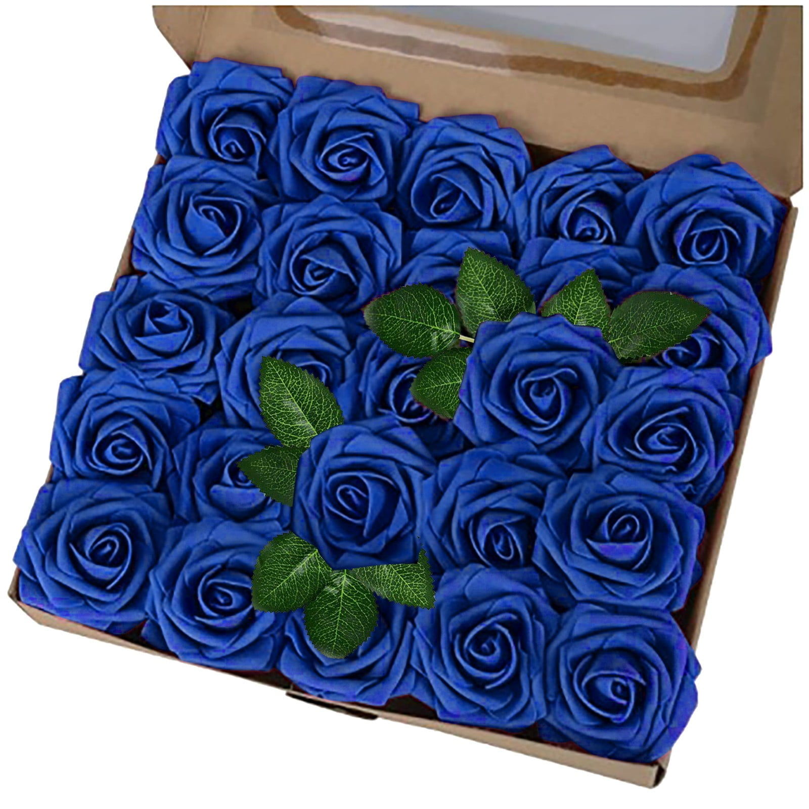 Reduced!VOYOAO 25pcs Artificial Roses Flower Real Looking Foam Rose ...