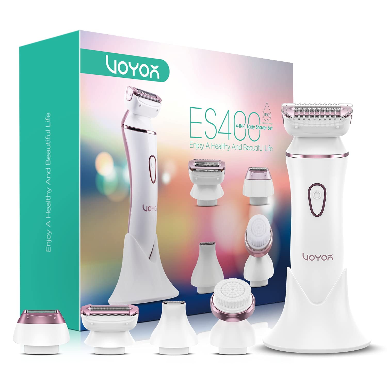 VOYOR ES400 Electric Razor for Women Rechargeable Shaver Wet & Dry Painless Bikini Trimmer