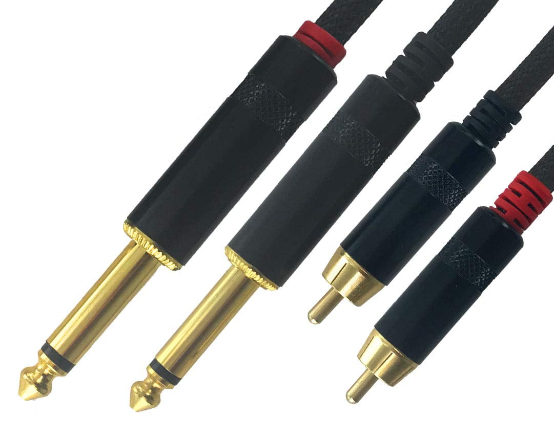 NEKIEX RCA to 1/4 Cable, Dual 1/4 Inch TS to Dual RCA