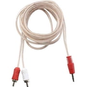 VOYZ RCA Cable Full Copper 3.5mm to 2 Plug RCA Stereo Audio Cable Gold Plated 6 Feet